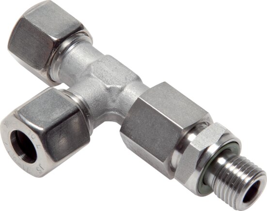 Exemplary representation: Adjustable L-screw-in fitting G-thread, 1.4571