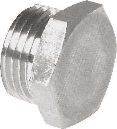 Exemplary representation: Closing plug with external hexagon, cylindrical thread, 40 bar 1.4571