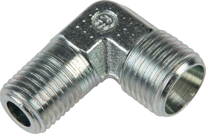 Exemplary representation: Elbow screw-in fitting, NPT thread, without nut & cutting ring, galvanised steel