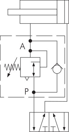 Schematic symbol: Insert air-saving valve