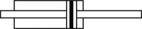 Schematic symbol: continuous piston rod